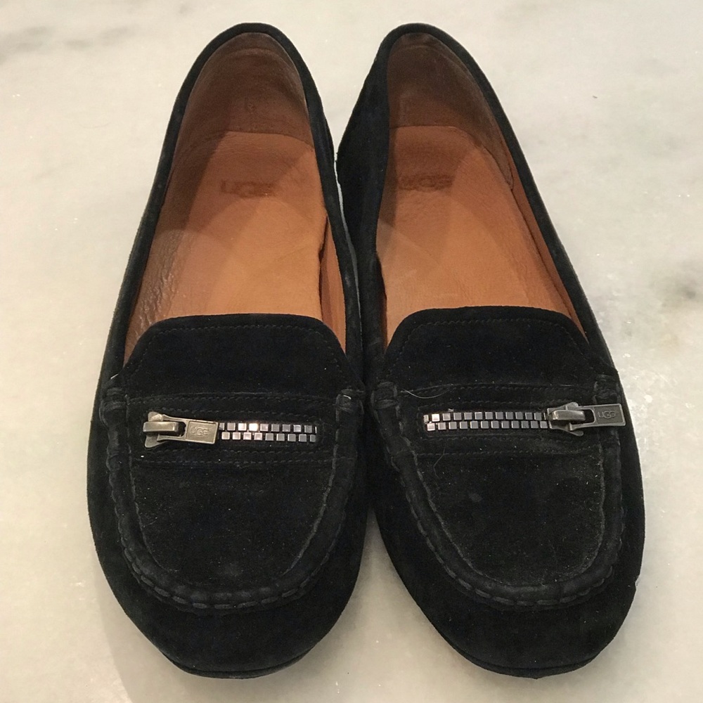 Ugg Black Suede Slip-ons